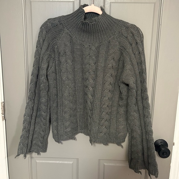 Elan Charcoal Cable Knit Sweater - Picture 1 of 3